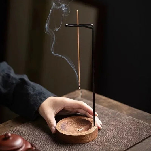 Wooden Round Incense Tray